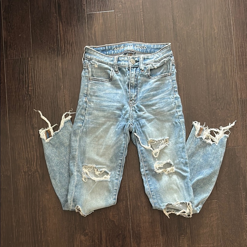 Distressed Light Blue Jeans